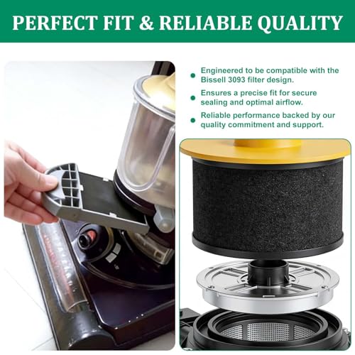 3-Pack Replacement Filter Set for Bissell Style 7/8 Upright Vacuums