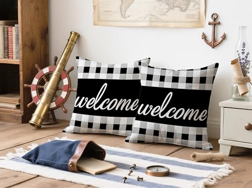 Set of 2 Buffalo Plaid Pillow Covers 18x18 Inch with Zipper – Pack of 1
