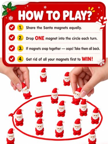 Santa Claus Magnetic Game with String - Christmas Family Holiday Toy - Variation of THIS listing