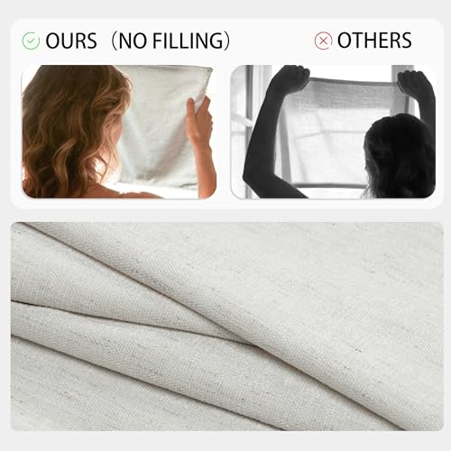 iPAHANA Pearl White Chenille Linen Throw Pillow Covers 18x18 Set of 2 - Boho Farmhouse Decor