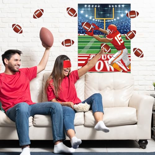 Pin the Football on the Goalpost Game - Large Poster & Stickers