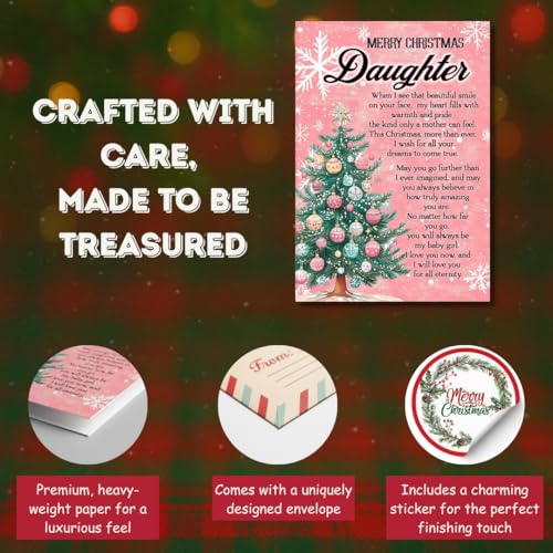 Heartfelt Christmas Card for Daughter with Premium Envelope