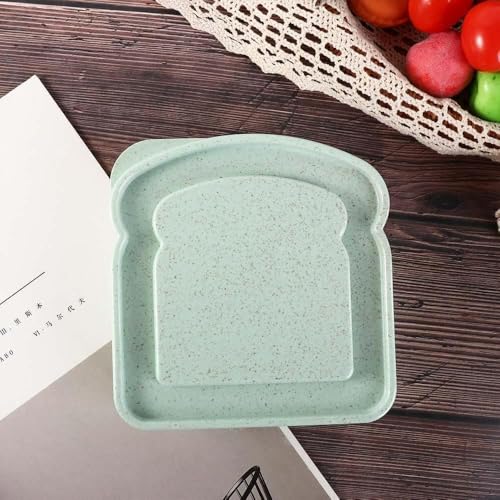 Pink Toast-Shaped Sandwich Container with Lid for Food Storage