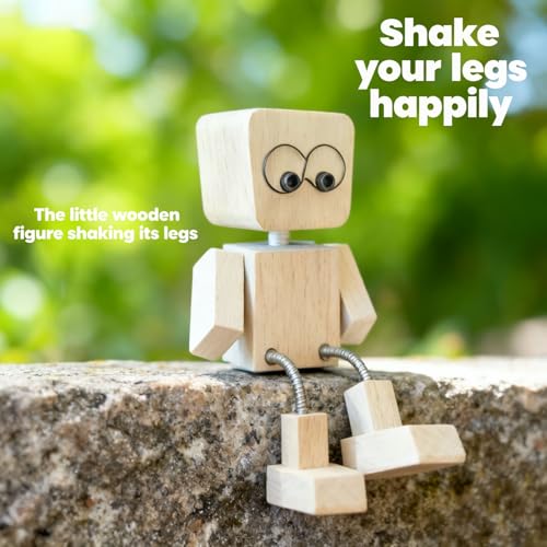 Beech Shaking Wooden Man Figurine - Magnetic Expressions Decor