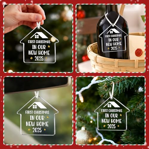 New Home Christmas Ornament 2025 – First Christmas in Our New House Glass Keepsake