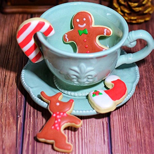 4PCS Hanging Cookie Cutter Set for Christmas Mug Decor Baking Kitchen Tools