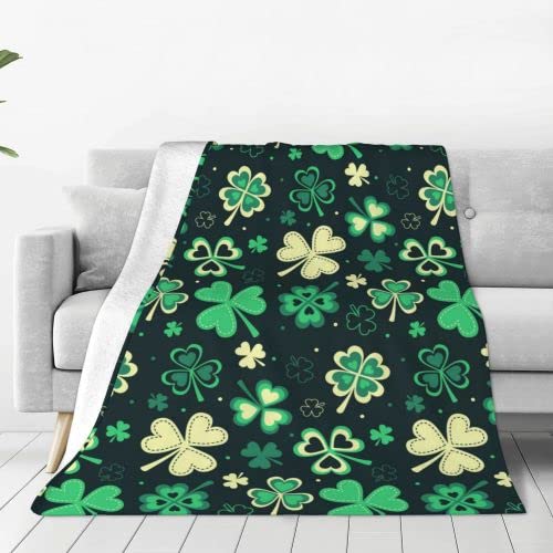 St. Patrick's Day Shamrock Throw Blanket, Ultra-Soft Fleece 50"x40"
