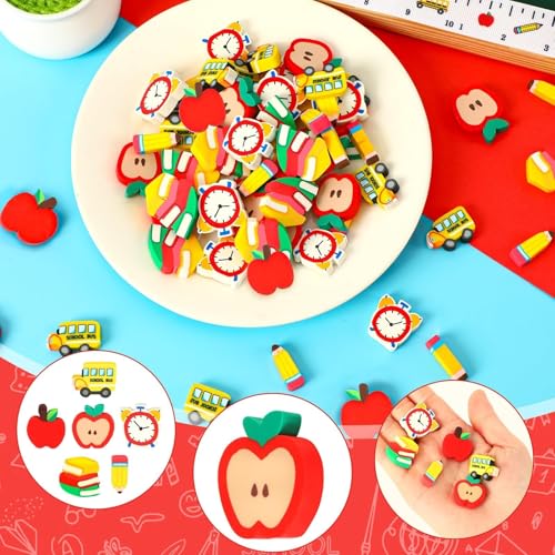 80Pcs Back to School Polymer Clay Charms - Decorative Ornaments