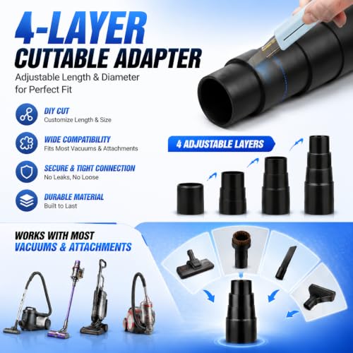 Nomhaw 3-Piece Universal Vacuum Hose Adapter Kit for Wet Dry Shop Vacs