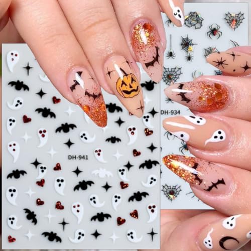 Halloween Nail Art Stickers Gothic Ghost Spider Web Decals