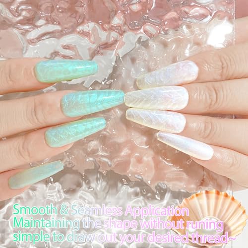 NAIL GIL Pearl Gel Nail Polish Aurora Shimmer White Mermaid Soak Off LED