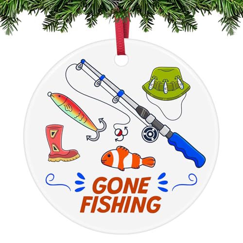 Ceramic Fishing Ornament - Perfect Gift for Fishing Lovers