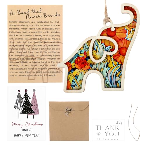Friendship Elephant Ornament with Story Card - Meaningful Gift for Sisters