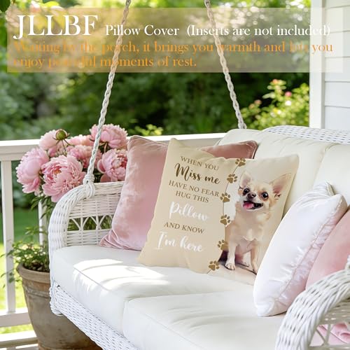 JLLBF Chihuahua Memorial Pillow Cover 18x18 Double-Sided Dog Remembrance Gift