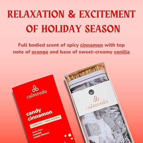 Christmas Cinnamon Incense Sticks - Spicy Sweet Holiday Aromatherapy - 80 Pack