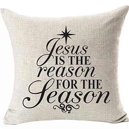 Jesus is The Reason Throw Pillowcase - 18x18 Inch Cotton Cover
