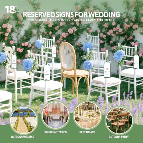 18 Semi-Circle Reserved Seating Signs for Weddings - Sage Green