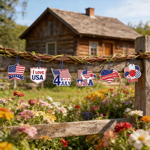 Independence Day Door Sign Decorations - Patriotic 9-Piece Set