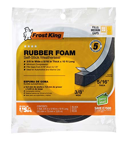 Frost King Foam Tape 3/8" Wide x 5/16" Tall - 10 ft Black