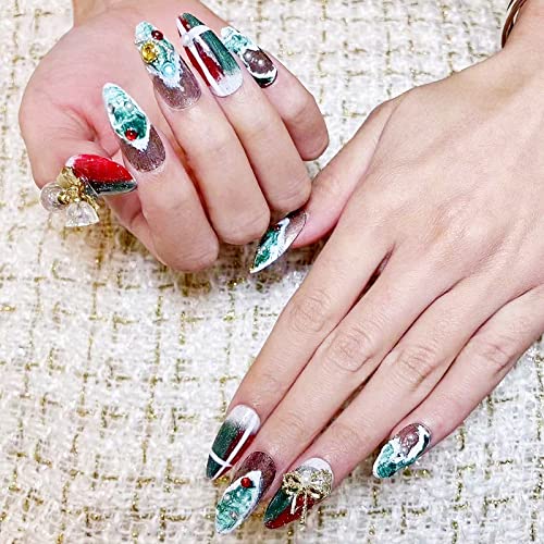 Ricefod Handmade Reusable Press on Nails Almond Medium Size Large