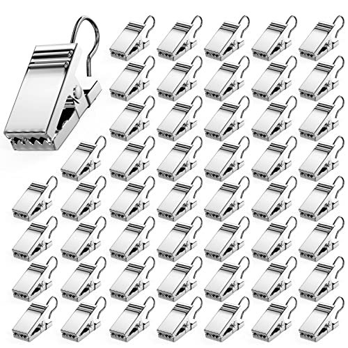 Heavy Duty Stainless Steel Curtain Clips - 50PCS for Drapes & Decor