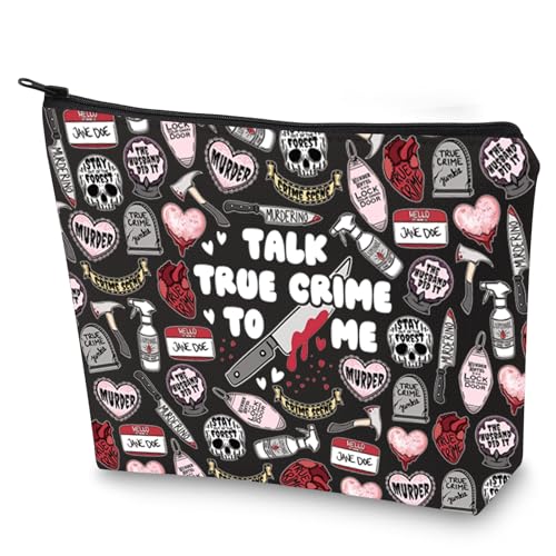 True Crime Makeup Bag Canvas Zipper Cosmetic Pouch for Fans