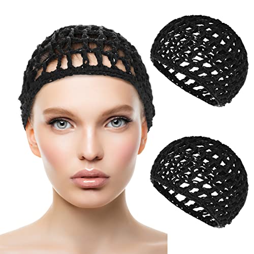 WLLHYF Thick Long Hair Wig Cap Adjustable Mesh Weaving Net for Crochet