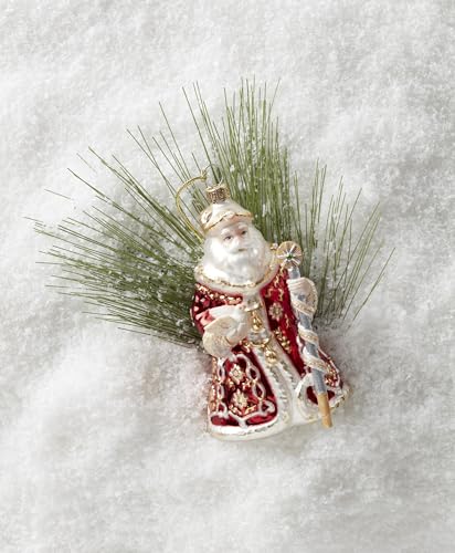 Blown Glass Santa Ornament - Holiday Christmas Decorations, Lenox