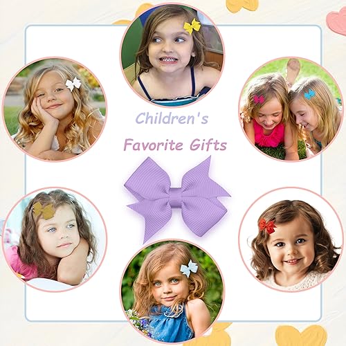 Hoewina 20PCS 2-Inch Baby Hair Bows and Alligator Clips for Toddlers