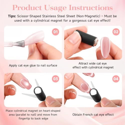 Yojaro 2-in-1 Cat Eye Nail Magnet Tool for French Effect DIY Art