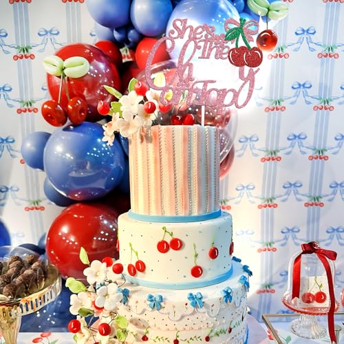 She's the Cherry on Top Cake Topper - Fruit Theme Party Decor
