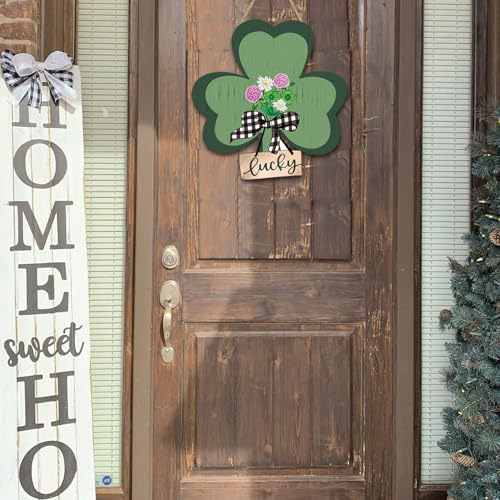 12 Inch St Patrick's Day Shamrock Wreath for Front Door