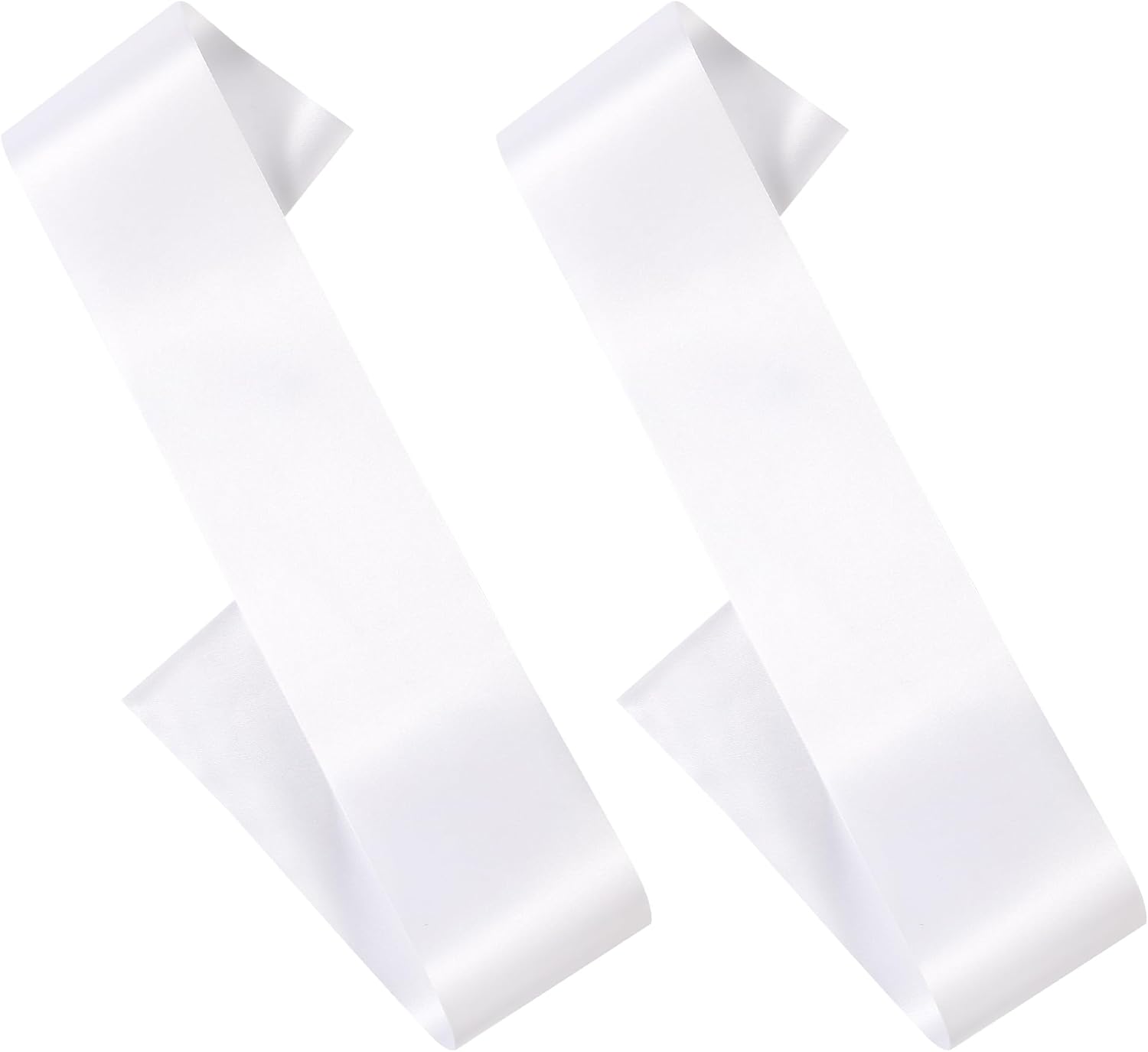 Skiennix 2 Pack White Satin Sashes - Versatile DIY Pageant & Party Decorations with 2 Pins Included