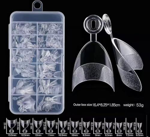 VRIINGTA Clear Short Square Nail Tips Half Cover Fake Nails with Box