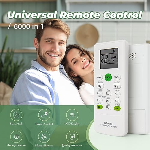 Universal LCD AC Remote Control for Mitsubishi, LG & More - 6000 Codes
