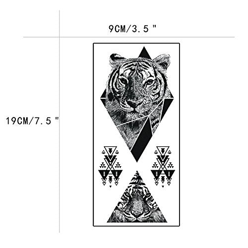TAFLY Tiger Triangle Temporary Tattoos Waterproof Body Art 5 Sheets