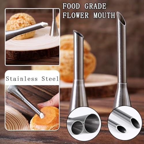 KuuGuu 6-Piece Stainless Steel Cream Puff Piping Nozzle Tip Set