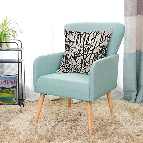 Creative Monochrome Graffiti Throw Pillow Cover 18x18 Inch