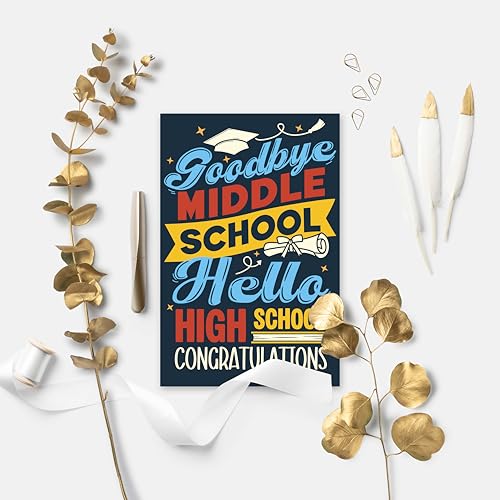 Goodbye Middle School Graduation Card for Boys & Girls - Celebrate 8th Grade Success