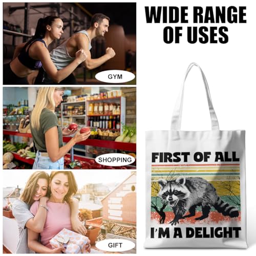 Funny Raccoon and Frog Tote Bag, Multicolor081 Western Reusable Grocery Bag