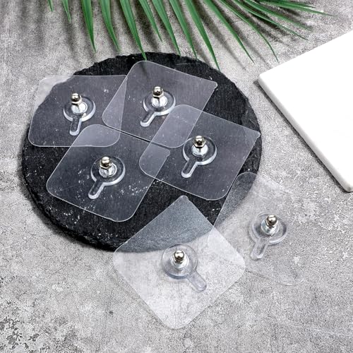 20 Pack Adhesive Wall Hooks - No Drill, Waterproof & Repositionable