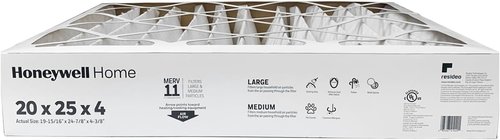 Honeywell Pleated Air Filter - MERV 11 Efficiency | 20" x 25" x 4" | 2-Pack with Change Reminder