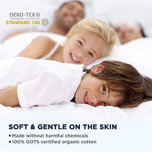 Lane Linen Organic Cotton King Size Pillowcases Set of 2 - Ultra Soft & Eco-Friendly