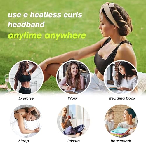 Pinkiou Heatless Hair Curler Headband Satin Overnight Curls Set
