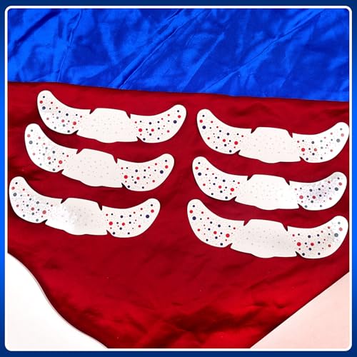 SARATA Red White and Blue Glitter Freckles Face Tattoos 6Pcs