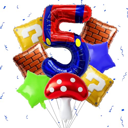 40-Inch Blue Red Number Balloon Set for Birthday Decor - 5
