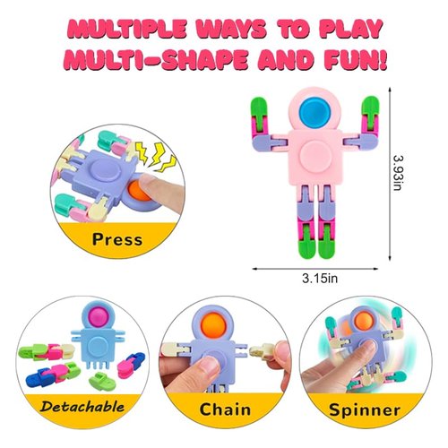 28 Pack Valentines Day Gifts for Kids Astronaut Finger Spinners Toys with Valentines Cards for Boys Girls, School Class Classroom Gifts Prizes Exchange Party Favors