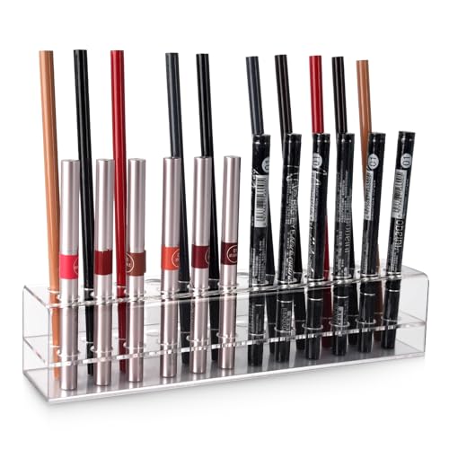 Acrylic Lip & Eyeliner Organizer with 20 Slots - Makeup Display Case