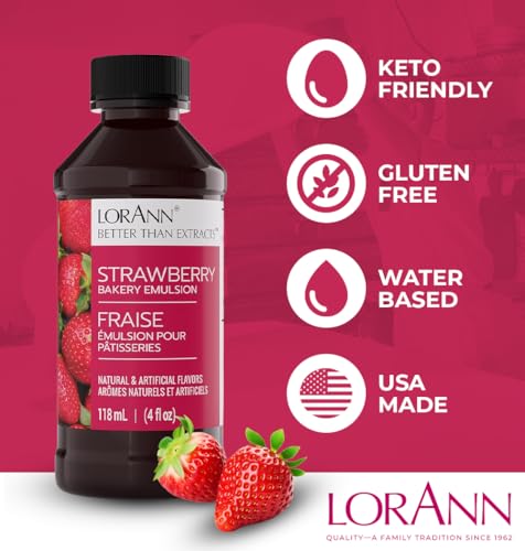 LorAnn Oils Strawberry Baking Emulsion - 2 Fl Oz Bottles (Pack of 6)