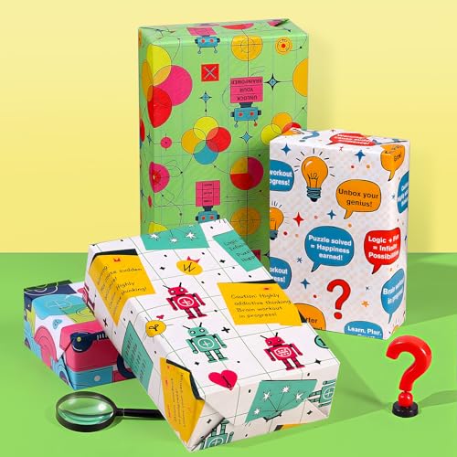 Pineraap Robot-Themed Wrapping Paper Set - 12 Sheets, 20"x28"